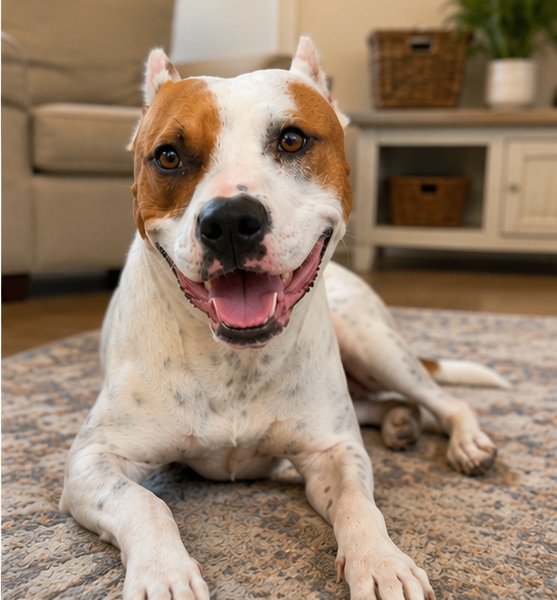 Sammie Squeaks Mini Miss Sunshine, a American Staffordshire Terrier dog